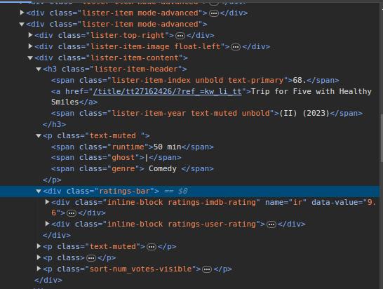 imdb html code inspect